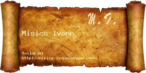 Misics Ivonn névjegykártya